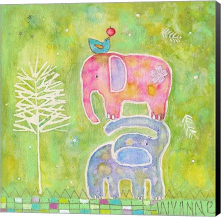 Framed Strong One Elephants Print