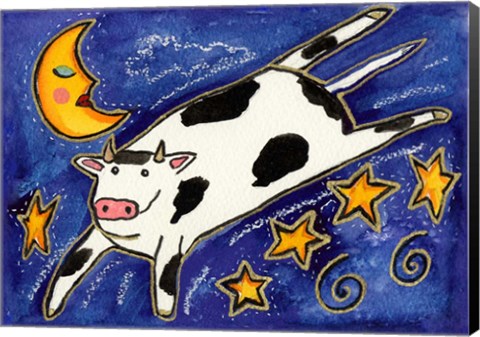 Framed Cow That Jumped Over The Moon Print