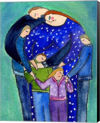 Framed Three Boys &amp; A Girl Family Big Diva Print