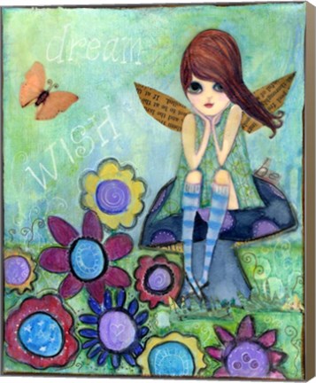 Framed Wish Dream Be Fairy Print