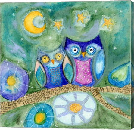 Framed Wishing the Night Away Owls Print