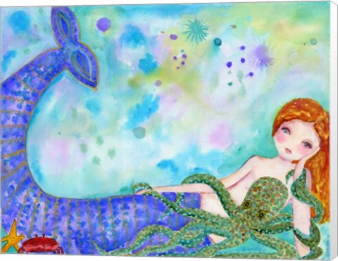 Framed Mermaid Besties Print