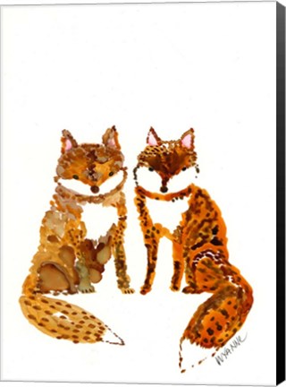 Framed Two Baby Foxes Print