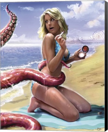 Framed Beach Babe Print