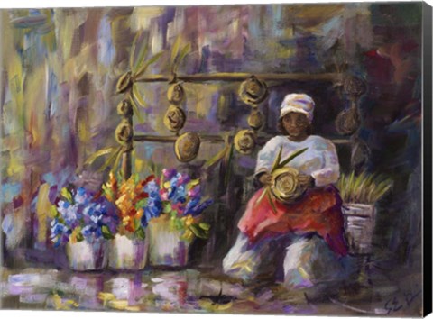 Framed Charleston, SC Basket Lady Print