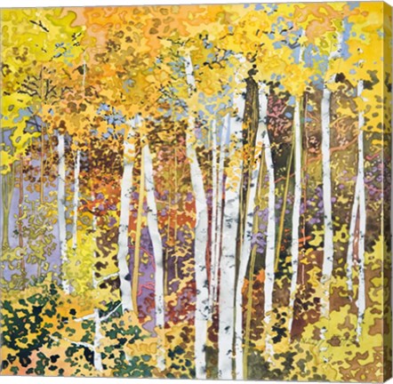 Framed Autumn Birches III Print
