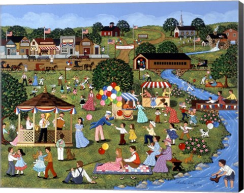 Framed Fourth of July ( River ) Print