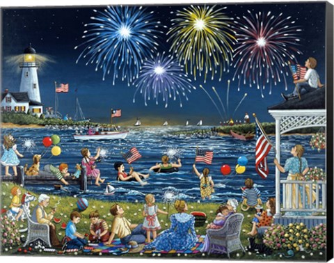 Framed Seaside on the Fourth Print