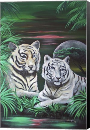 Framed Fantasy Tigers Print