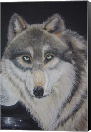 Framed Moonlight Wolf Print