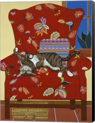 Framed Ms. Kitty- A Lazy Afternoon Print