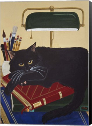 Framed Literary Cat Print