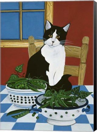 Framed Sweet Peas And Garden Peas Print