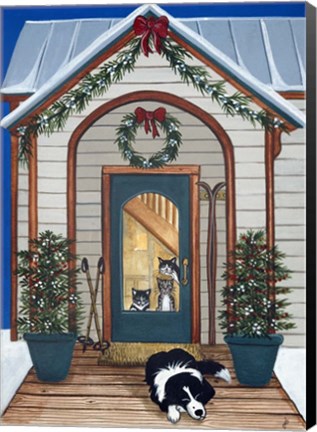 Framed Waiting For Santa Claws Print