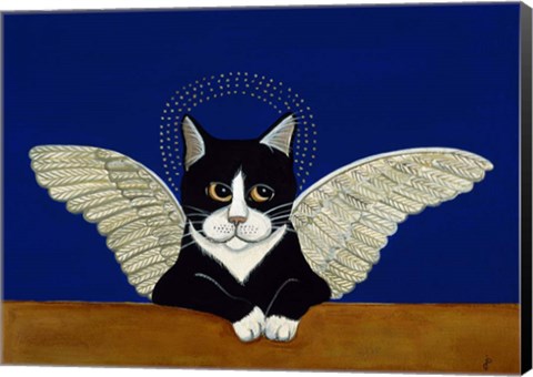 Framed Angel Cat Print