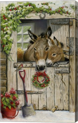Framed Christmas Donkies Print