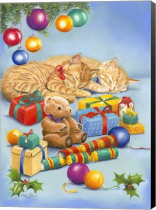 Framed Christmas Kittens Print