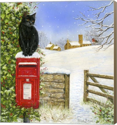Framed Christmas Post Box Print