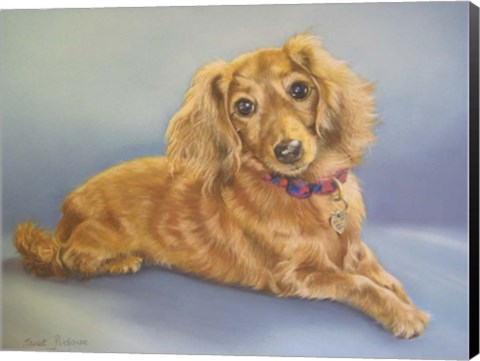 Framed Sophie, Blue Background Print