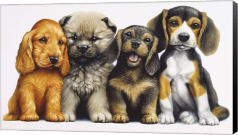 Framed Young Dogs Print