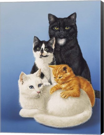 Framed Cat Family Print