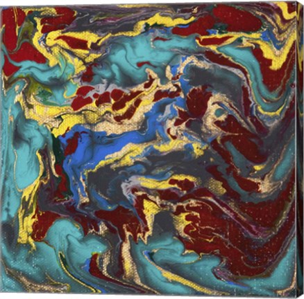 Framed Liquid Industrial IV - Canvas II Print