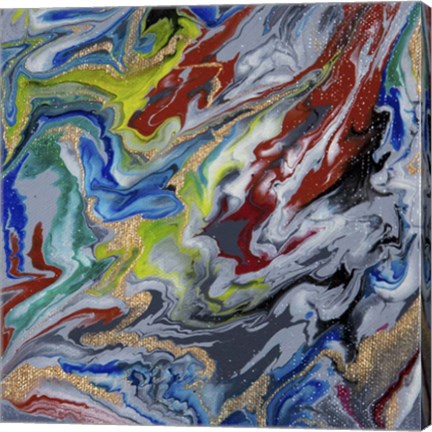 Framed Liquid Industrial IV - Canvas X Print