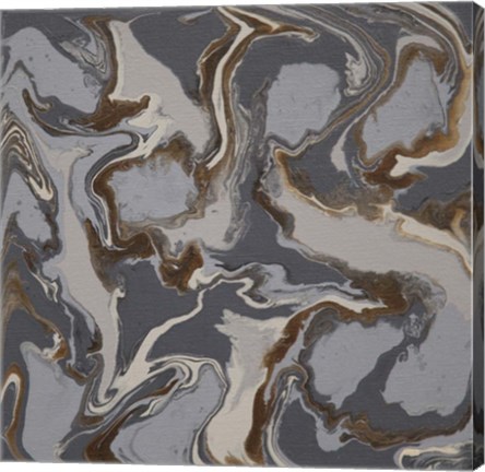 Framed Liquid Industrial V - Canvas II Print