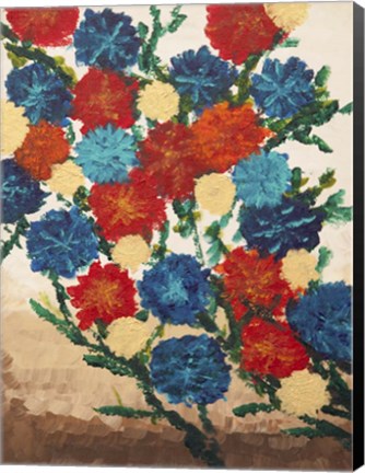 Framed Abstract Flowers 2 Print