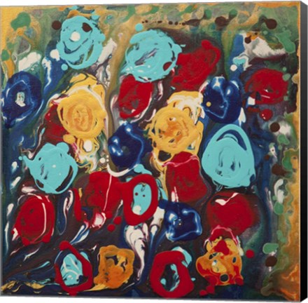 Framed Abstract Flowers 3 - Canvas 2 Print