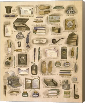 Framed Grandpas Pipe &amp; Slippers Print