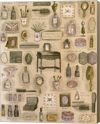 Framed Lady&#39;s Vanity Collage Print