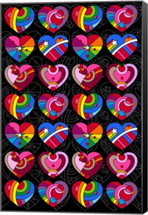 Framed Pop Art Hearts Print