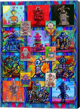 Framed Pop Art Robots Print