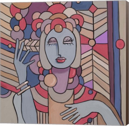 Framed Pop Deco Lady 512 Print