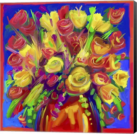 Framed Pop Flowers 215 Print
