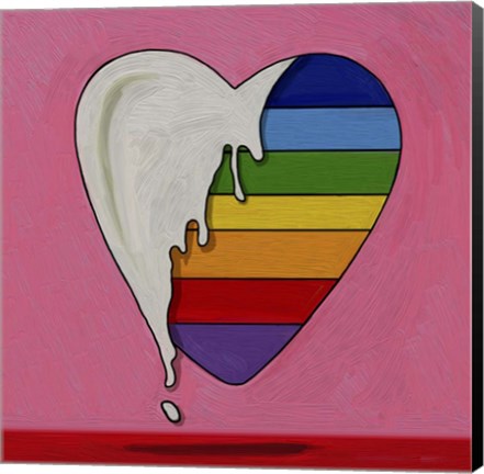 Framed Pop Art Heart Drip Print