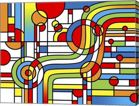 Framed Pop Art Stripes Curve Print