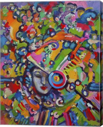 Framed Mardi Gras Lady 6153 Print