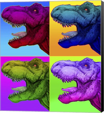 Framed Pop Art Dinosaurs 1 Print