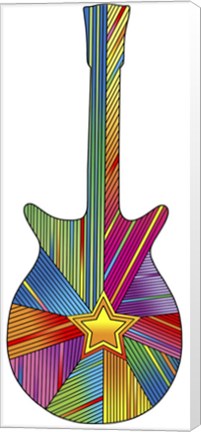 Framed Pop Art Guitar Star Print