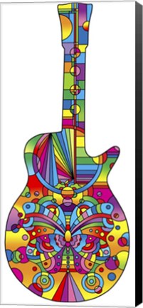 Framed Pop Art Guitar Butterfly Print