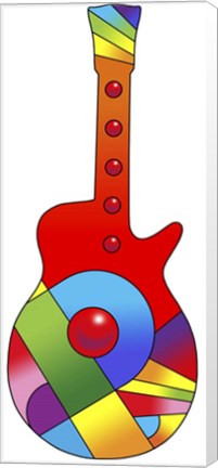 Framed Pop Art Guitar Red Ball Print