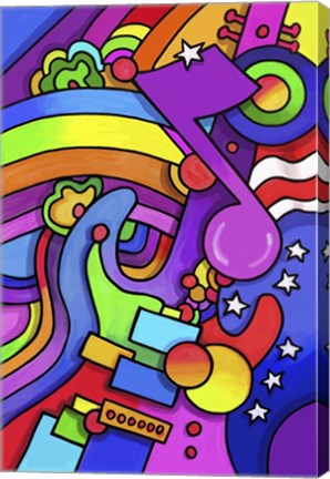 Framed Pop Art Guitar Note Print