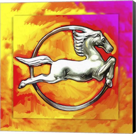 Framed Pop Art Deco Horse Circle Print