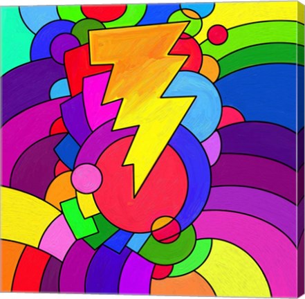 Framed Pop Art Lightening Bolt Print