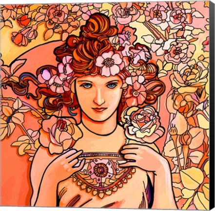 Framed Mucha Lady 116 2 Print
