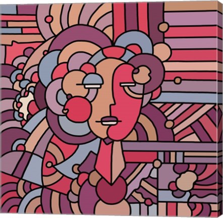 Framed Pop Art Deco Face 116 Print