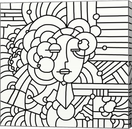 Framed Art Deco Face 116 Print
