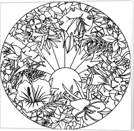 Framed Circle Fleurs Print